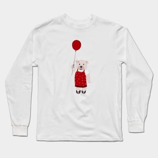 Bear with red balloon Long Sleeve T-Shirt